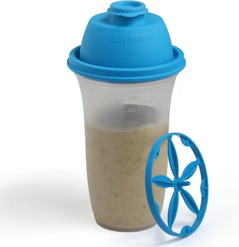 Vista 9 de SIGNORA WARE Shaker Bottles Botella de plástico para batido de proteínas de 17 onzas para batidos y licuados de reemplazo de comidas, bebidas