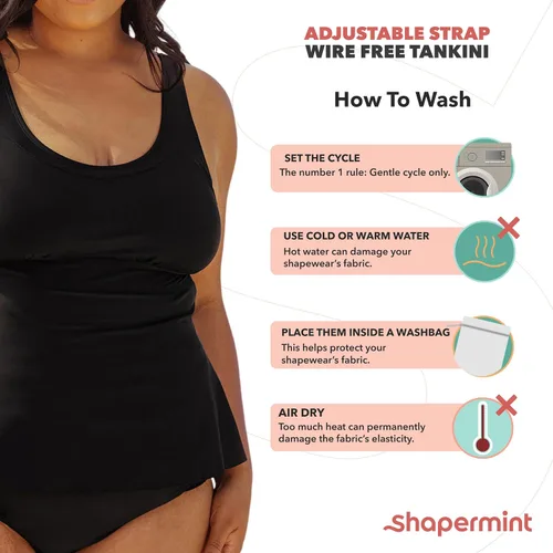 Vista 6 de SHAPERMINT Essentials - Tankini sin cables con correa ajustable