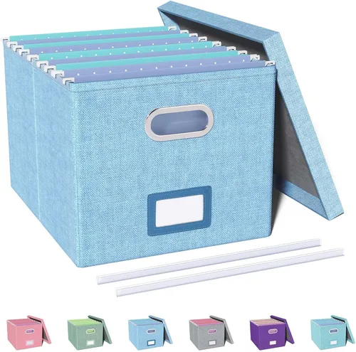 Vista 56 de Oterri Organizador de Archivos, Caja de Archivos, Gabinete de Archivos para Almacenamiento de Carpetas de Archivos Tamaño Carta, Organizador