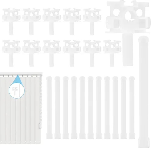 Vista 2 de 24 piezas de soporte de reparación vertical de persianas verticales con vástago, kit de reparación universal de persianas verticales duraderas