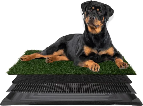 Vista 22 de Almohadilla de Césped Artificial para Orina de Cachorros para Perros y Mascotas Pequeñas - Almohadillas de Césped Reutilizables de 4 Capas de 16x20