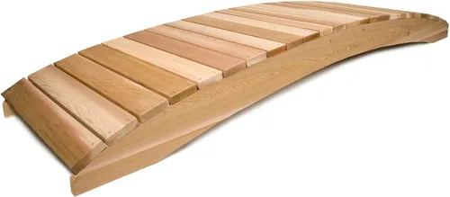 Vista 12 de All Things Cedar Puente de madera, pasarela de jardín al aire libre para estanques de patio trasero, 3 pies, natural