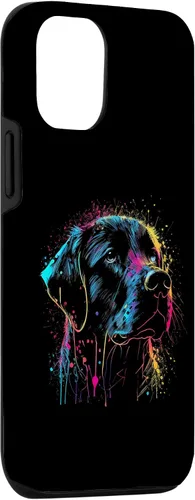 Vista 3 de iPhone 15 Negro Labrador Perro Pintura Acuarela Pintura Colorido Mamá Caso
