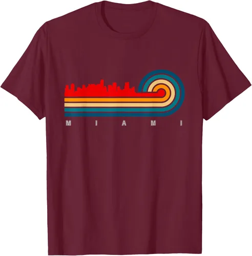 Vista 12 de Camiseta Retro City of Miami Florida, Negro