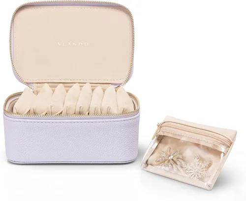 Vista 14 de VLANDO - Bolsa de viaje para joyería, 12 bolsas de terciopelo con A.12 PCS transparente