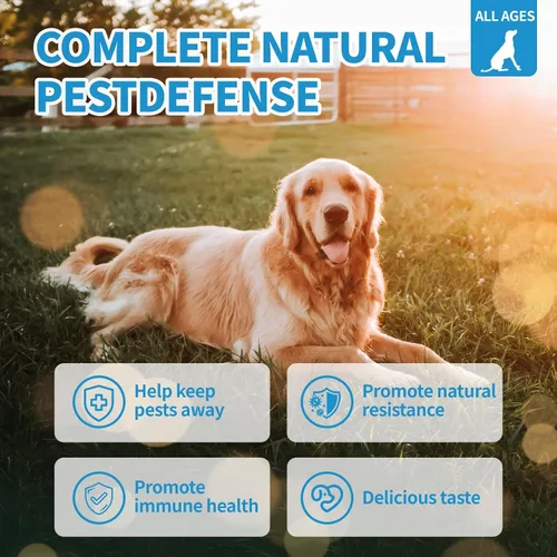 Vista 3 de Prevención de pulgas y garrapatas para perros masticables 200Ct – Suplemento masticable para pulgas y garrapatas, suplemento recomendado por