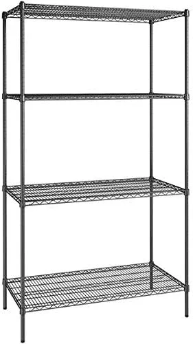 Vista 253 de Kit de 4 estantes de epoxi verde NSF de 21 x 72 pulgadas con postes de 86 pulgadas, estantería de almacenamiento resistente, kit de estantería