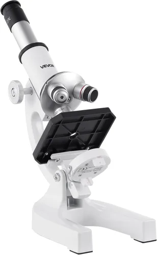Vista 11 de VEVOR Microscopio para niños adultos, 40X-2000X Microscopio compuesto profesional adaptador de teléfono móvil con luz LED, para laboratorio