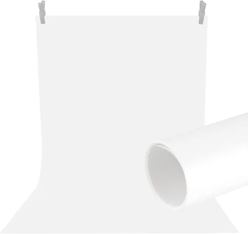 Vista 9 de Meking Telón de fondo de PVC blanco de 47.24 x 118.11 pulgadas para fotografía, fondo sin costuras de vinilo de PVC mate y reflectante para sesión