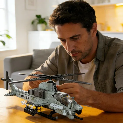 Vista 5 de AH-1Z Viper Attack - Juego de bloques de construcción de helicóptero (597 piezas) - Compatible con el juego de aviones Lego, kit de modelo de avión