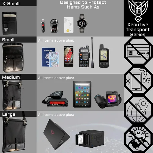 Vista 6 de Xtreme Sight Line ~ Xecutive Faraday Bolsa para Llaveros y Otros Pequeños Electrónicos (6" x 4") ~ Seguridad de Vehículos y Datos ~