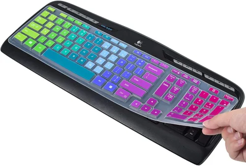 Vista 6 de Logitech K330 - Funda para teclado inalámbrico Logitech MK335 MK320, teclado de escritorio inalámbrico Logitech K330, accesorios de piel protectora