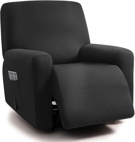 Vista 31 de ULTICOR Fundas para sofá reclinable de 8 piezas con diseño de jacquard cuadrado, fundas elásticas para sofá reclinable de 3 cojines, gruesas, suaves