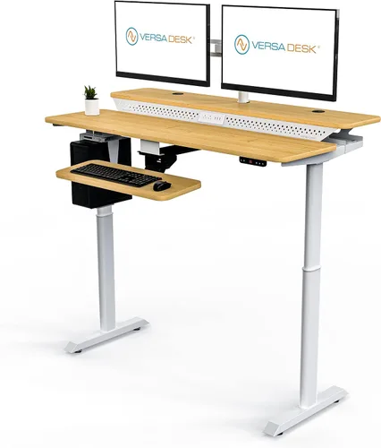 Vista 8 de VERSADESK Escritorio eléctrico de pie de 48 pulgadas, escritorio de pie ajustable en altura de grado comercial, escritorio ergonómico para negro