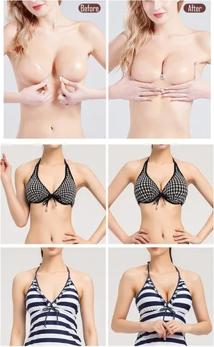 Vista 3 de VFanxi Invisible Sticky Bra Reusable Silicone Adhesive Bra Backless Strapless Push Up Bra with Nipple Covers