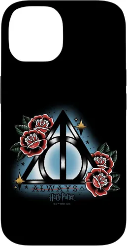 Vista 4 de iPhone 16 Harry Potter Always Deathly Hallows Symbol Floral Portrait Case