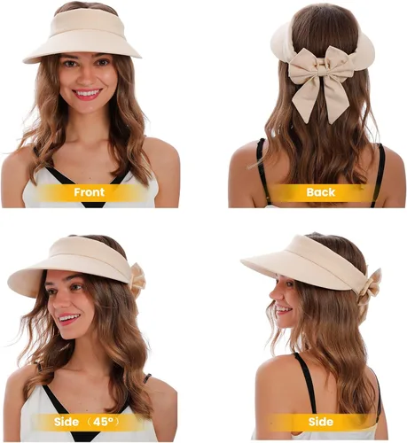 Vista 2 de Simplicity sombrero de playa con visera con protección UV SPF 50+ para mujer