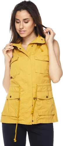 Vista 2 de Chaleco utilitario de algodón Anorak sin mangas con capucha para mujer