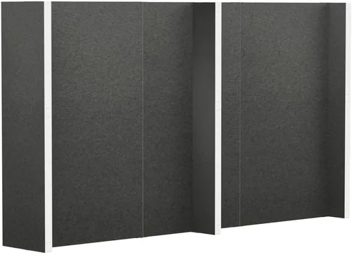 Vista 48 de EverPanel - Kit de pared modular de 7 x 7 pies, color azul oscuro SoundSorb con ribete negro, divisor de habitación, paneles de pared entrelazados