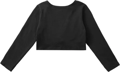 Vista 40 de JEATHA Suéter de manga larga para niñas y niñas con diseño de ballet, suéter corto para leotardo