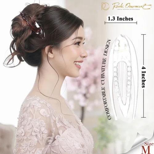 Vista 3 de RC ROCHE - 6 pinzas para el cabello de garra plana para mujer