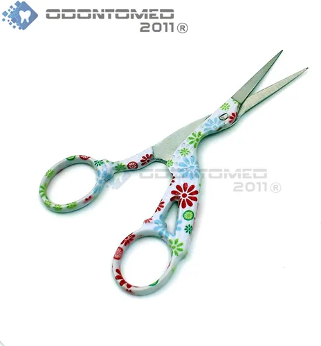 Vista 4 de OdontoMed2011 BTS-155 - 4 pares de tijeras clásicas de acero inoxidable de 4.5 pulgadas, diseño de grúa, tijeras de costura, tijeras para bordado