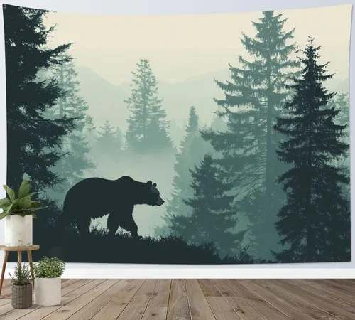 Vista 24 de HVEST Tapiz de cactus con diseño de plantas suculentas del desierto tropical en estante de madera, tapiz para colgar en la pared, acuarela botánica