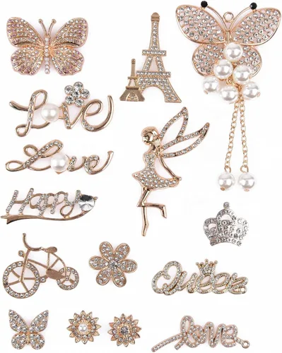 Vista 3 de Bling Jewelry - Abalorios de zapatos de diamantes esmaltados para decoración de zapatos con cadenas accesorios para zuecos para niñas y mujeres