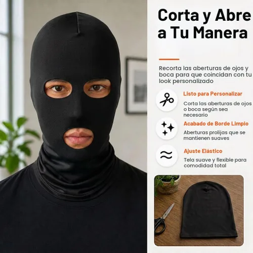 Vista 3 de JEGERMIG Paquete de 2 máscaras de cara completa con capucha para disfraz de Halloween y cosplay