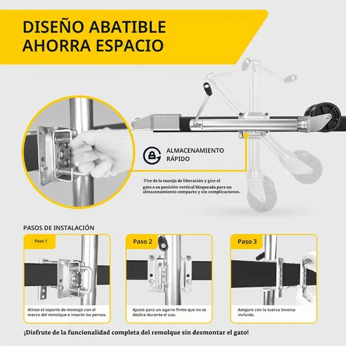 Vista 3 de MaxxHaul 70149 Gato hidráulico para remolques con elevador suspenso de 11-1/2" con ruedas dobles, 1500 lb Capacidad