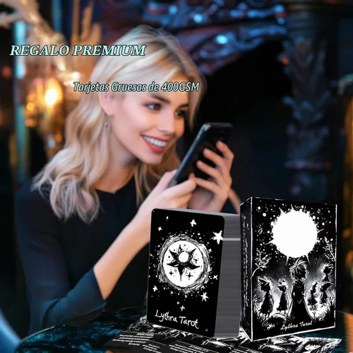 Vista 5 de sishui Juego de 78 cartas de tarot Lythra, cartas de tarot oráculo para principiantes, herramientas espirituales para intuición, visión emocional