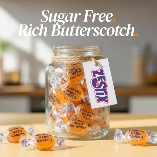 Vista 7 de Caramelo duro de caramelo de mantequilla sin azúcar, bolsa de 1 libra