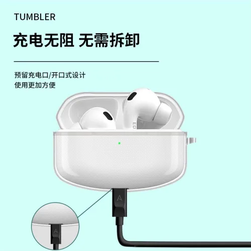 Vista 3 de DAYJOY - Juego de 2 fundas protectoras transparentes de TPU suave compatibles con auriculares Edifier Lollipods Pro, funda protectora con llavero