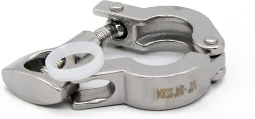 Vista 3 de Tri Clamp 0.5-0.75" Acero inoxidable 304 Heavy Duty Sanitaria Abrazadera Solo Pin con Junta de Silicona