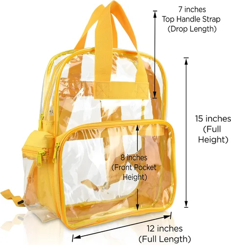 Vista 4 de DALIX Bolsas de mochila transparentes de plástico liso dorado