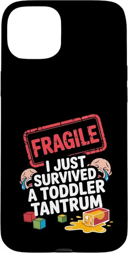 Vista 9 de Fragile I Survived a Toddler Tantrum Funny Parent Graphic Case for iPhone 16
