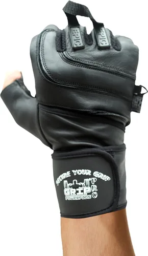 Vista 8 de Epic Leather Gym Gloves with Built in 2" Wide Wrist Wraps Best Grip & Design for Weightlifting Power Lifting Bodybuilding & Strength Training