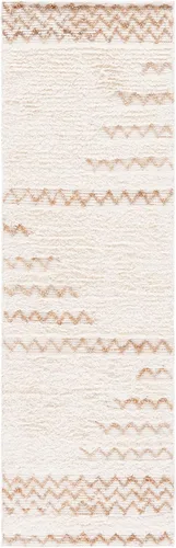 Vista 2 de SAFAVIEH Natura Collection Alfombra de pasillo, 2 pies 3 pulgadas x 6 pies, marfil y marrón, lana hecha a mano, ideal para zonas de alto tráfico
