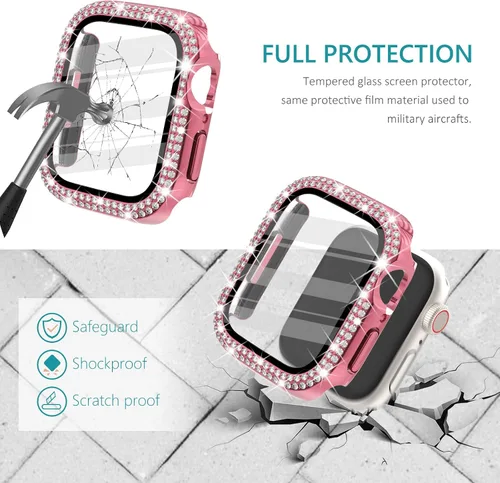 Vista 33 de Surace Bling - Carcasa con protector de pantalla para Apple Watch Series 3, 2, 1 de 1.496 pulgadas