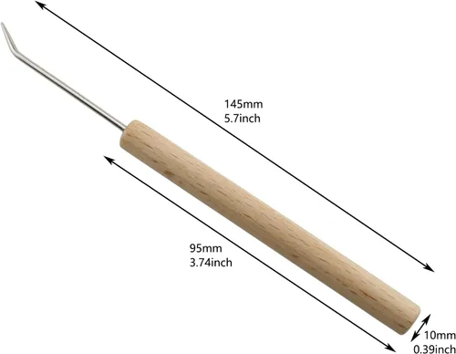 Vista 3 de LUORNG Gancho de telar de madera para tejer ganchillo, herramientas de bricolaje, accesorios de ganchillo para sombreros, bufandas, juguetes, agujas