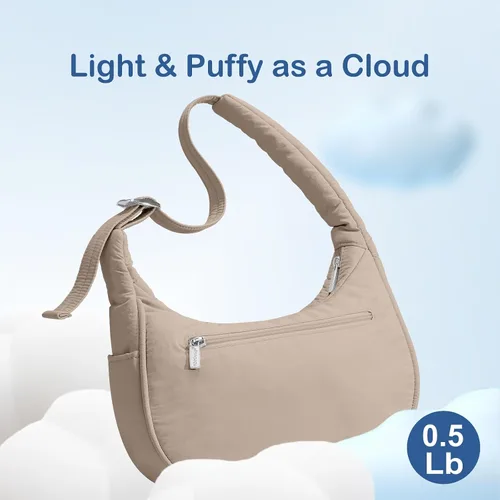 Vista 4 de TOPDesign Bolso de hombro acolchado para mujer, bolso de mano ultraligero con cremallera, correa ajustable