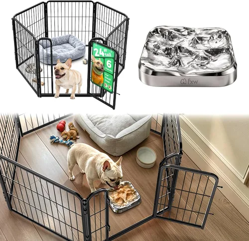Vista 87 de FXW Homeplus Unleashed Corral para Perros de Interior - Juego Sin Estrés y Seguro, Resistente de 24 Pulgadas con 6 Paneles para Cachorros y Perros