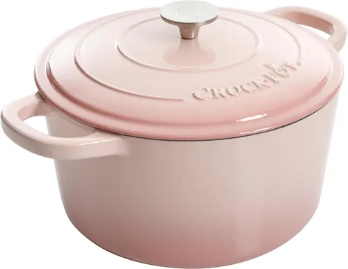Vista 13 de Crock-Pot Horno Holandés Artesanal Redondo de Hierro Fundido Esmaltado, 3 Cuartos, Aqua