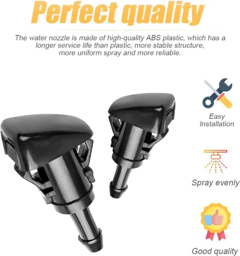 Vista 3 de 2 boquillas para limpiaparabrisas delantero de automóvil, accesorios de repuesto de nailon para parabrisas automático, compatible con Charger