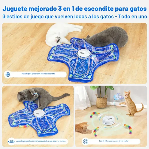 Vista 2 de Juguetes interactivos para gatos de interior, [Nuevamente actualizado] Juguetes recargables con activación táctil de escondite para gatitos