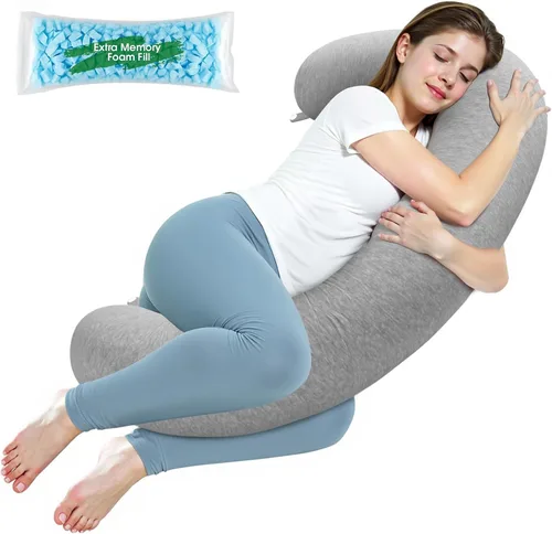 Vista 8 de SweetSlubr Almohada corporal, almohada de embarazo de espuma viscoelástica 35.4 x 9.8 pulgadas