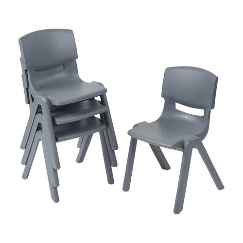 Vista 14 de ECR4Kids Silla Escolar Apilable de 12 Pulgadas de Plástico, Muebles para Aula, Azul, Paquete de 4