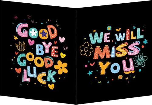 Vista 8 de NQEUEPN Tarjeta de felicitación grande de despedida, 11 x 17.3 pulgadas, tarjeta de buena suerte, tarjeta de regalo de despedida grande con sobre