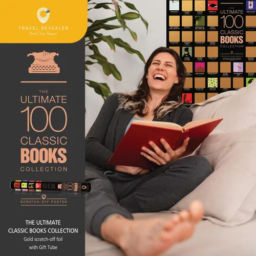 Vista 8 de Travel Revealer Póster de 100 libros clásicos para raspar, 100 libros que todos deberían leer, los mejores libros de todos los tiempos, regalo