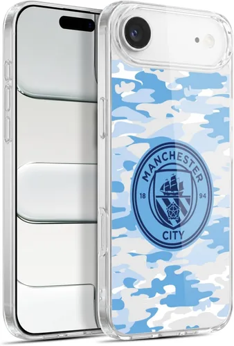 Vista 114 de Head Case Designs Funda de gel con licencia oficial del Manchester City Man City FC Blue Moon Badge Camou [protección de grado militar] compatible